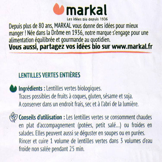 Les Lentilles vertes BIO