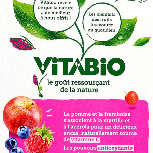 Les Gourdes de compote de pomme, framboise et myrtille BIO