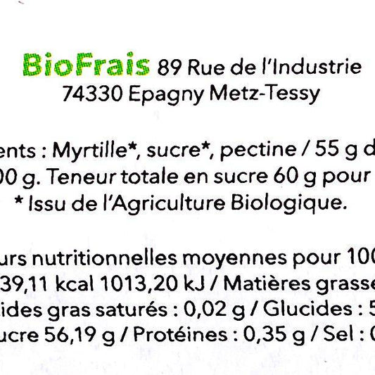 La Confiture de myrtille BIO