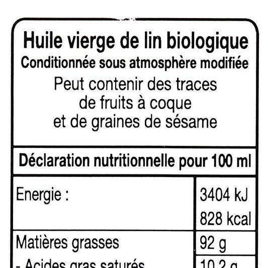 L'Huile vierge de lin français BIO