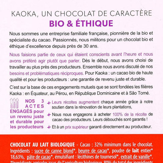 Le Chocolat au lait 32% BIO