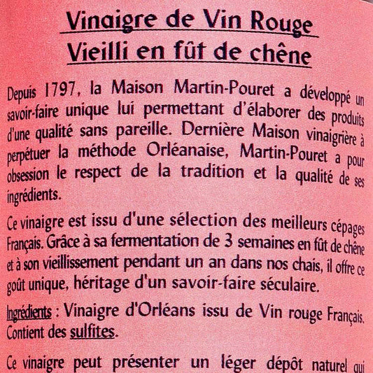 Le Vinaigre d'Orléans de vin rouge vieilli 12 mois "Martin Pouret"