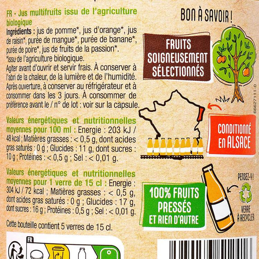 Le Pur jus multifruits BIO