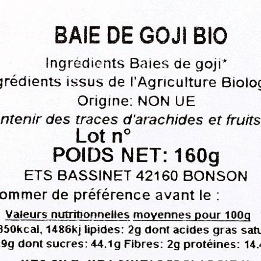 Les Baies de goji BIO