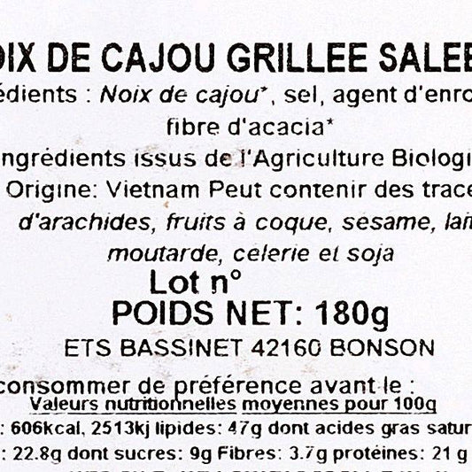 Les Noix de cajou grillées salées BIO