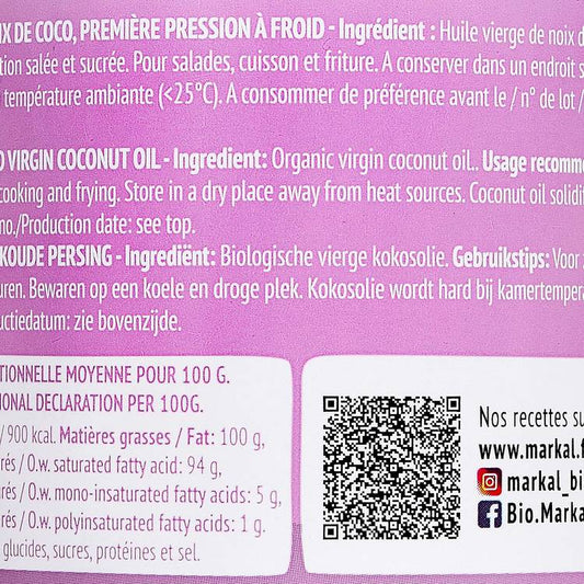L'Huile de coco vierge BIO