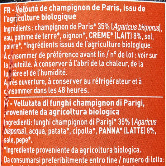 Le Velouté de champignons BIO