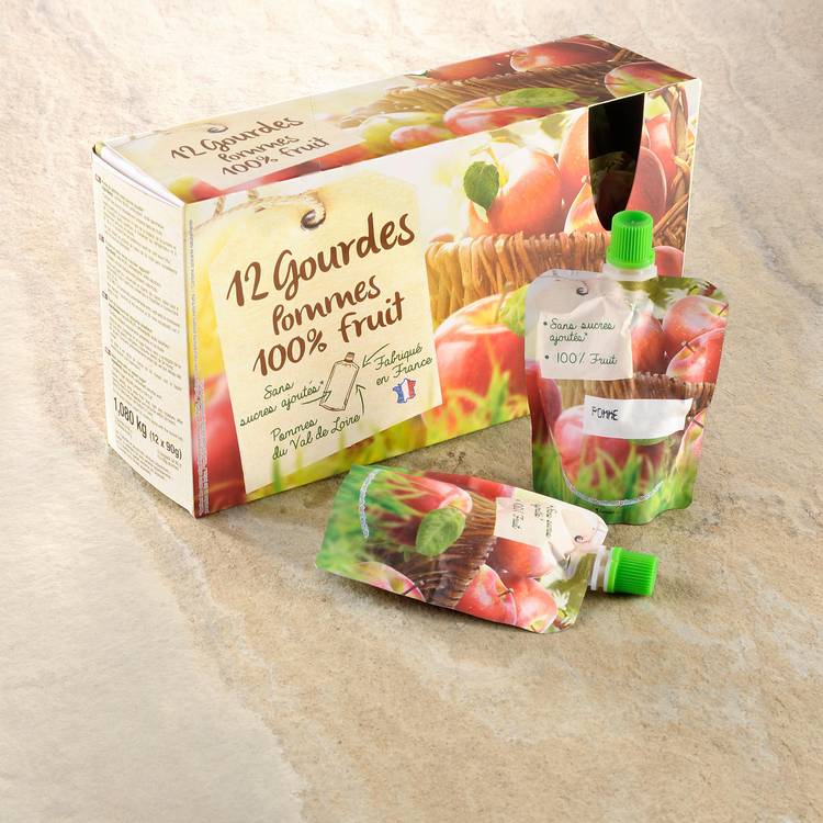 Les Gourdes de compote de pomme sans sucre ajouté