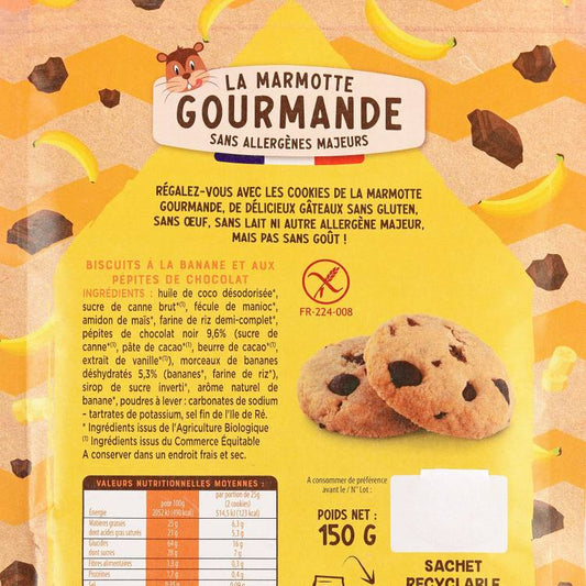 Les Cookies banane chocolat sans gluten BIO "La Marmotte Gourmande"