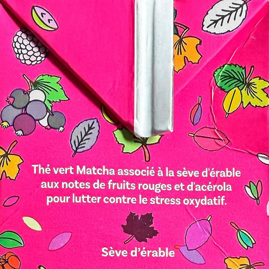 Le Thé anti-oxydant (sève d'érable, matcha, fruits rouges) BIO