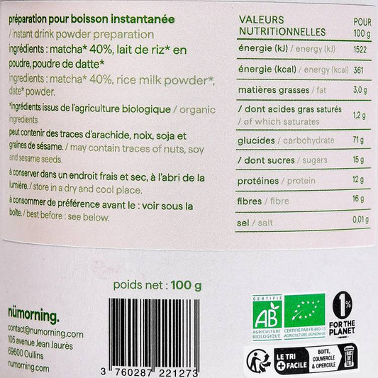 Le Matcha latte BIO
