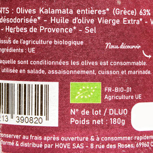 Les Olives Kalamata entières BIO