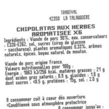 Les Chipolatas aux herbes