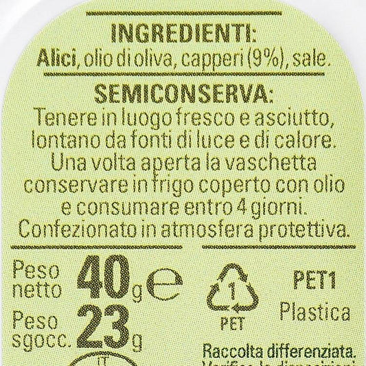 Les Filets d’anchois de Cantabrie câpres à l’huile d’olive