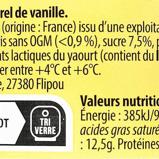 Le Yaourt brassé vanille "La Ferme des Peupliers"