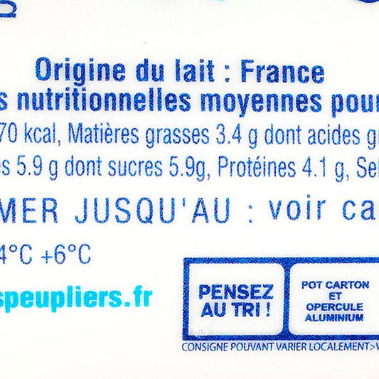 Les Yaourts nature "La Ferme des Peupliers"