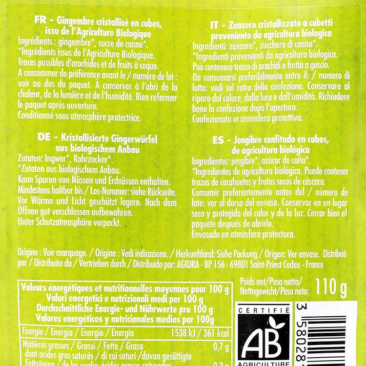 Les Cubes de gingembre BIO