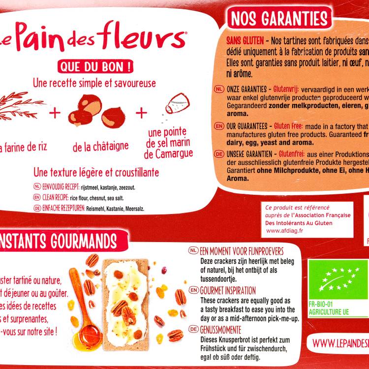 Les Tartines craquantes châtaignes BIO et sans gluten
