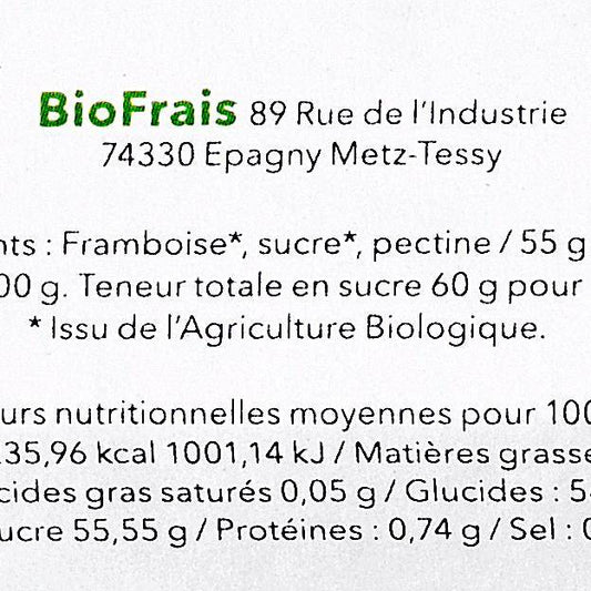 La Confiture de framboise BIO