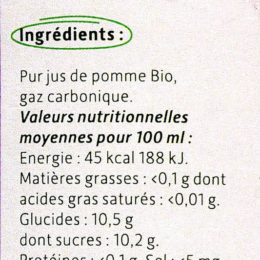 Le Pétillant de pomme BIO