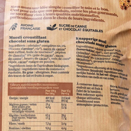 Le Muesli chocolat XL BIO