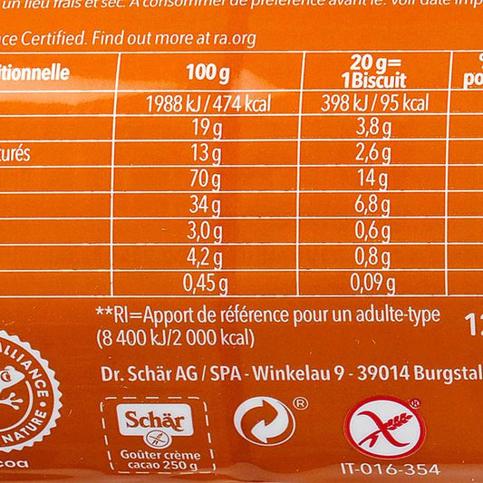 Les Biscuits fourrés au cacao sans gluten