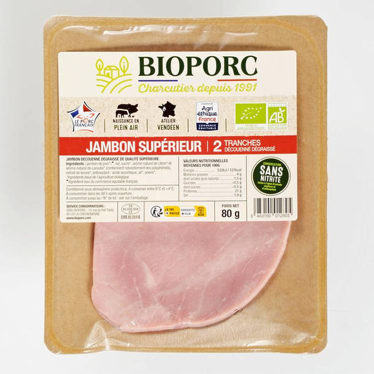 Le Jambon supérieur dégraissé sans couenne BIO