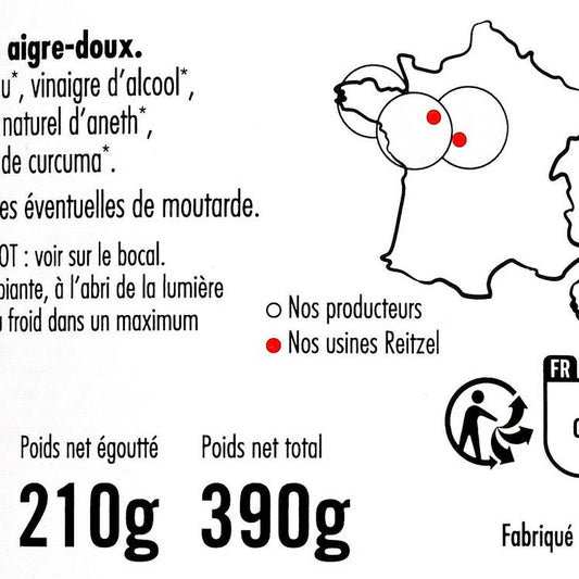 Les Rondelles de cornichon aigre doux "Hugo"