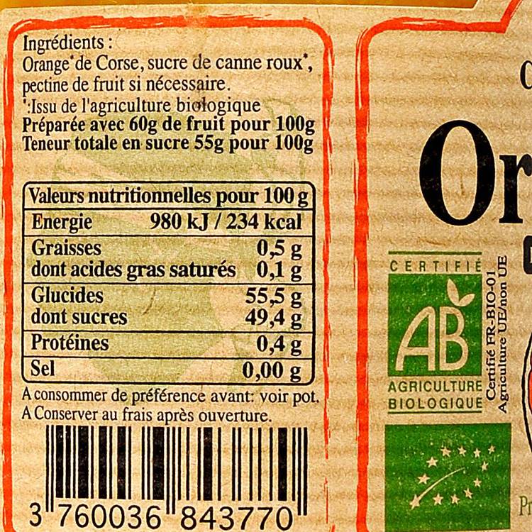 La Confiture orange Corse BIO