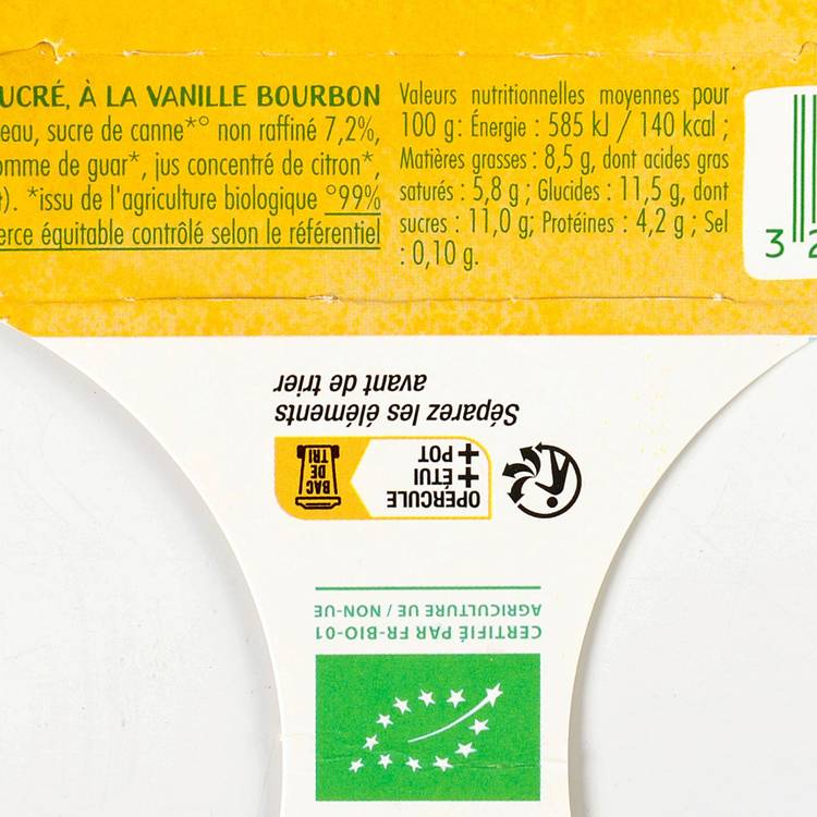 Le Yaourt à la grecque brebis à la vanille BIO