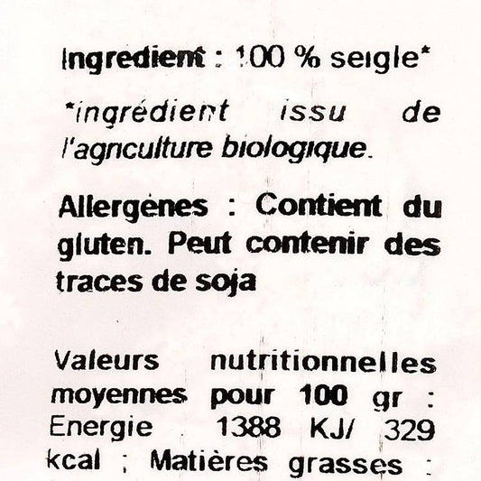 La Farine complète de seigle BIO