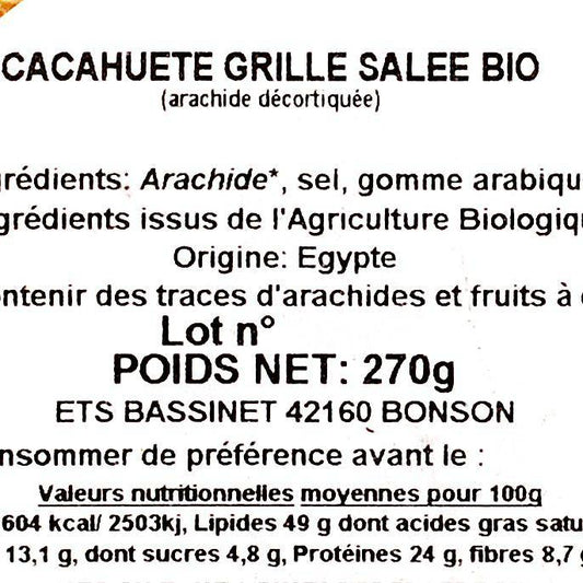 Les Cacahuètes grillées salées BIO