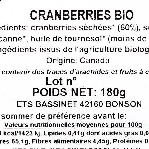 Les Cranberries BIO