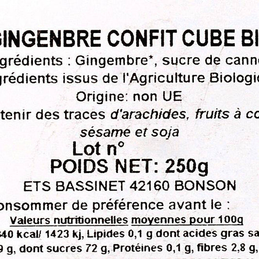Le Gingembre confit BIO