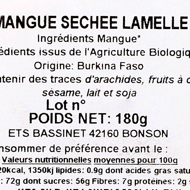 Les Mangues séchées BIO