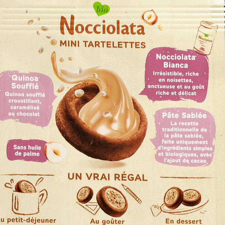 Les Mini-tartelettes pâte à tartiner aux noisettes BIO
