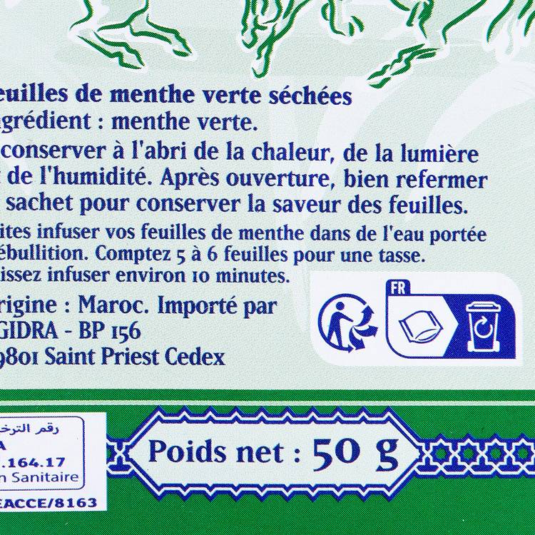 Les Feuilles de menthe séchées