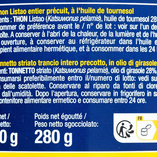 Le Thon entier à huile