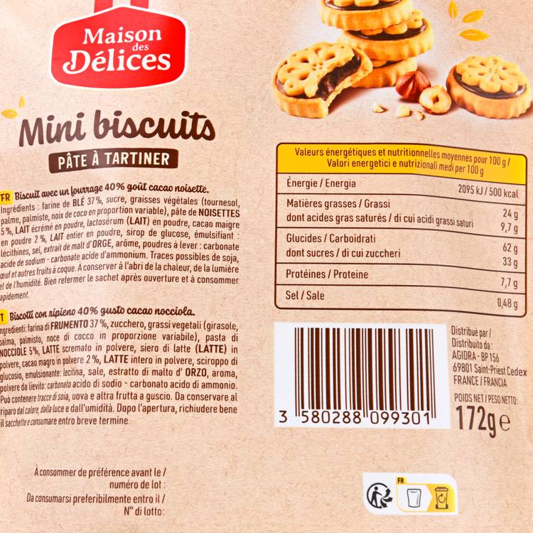 Les Mini biscuits pâte à tartiner