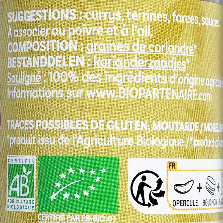La Coriandre en poudre BIO
