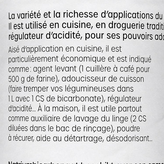Le Bicarbonate de soude alimentaire