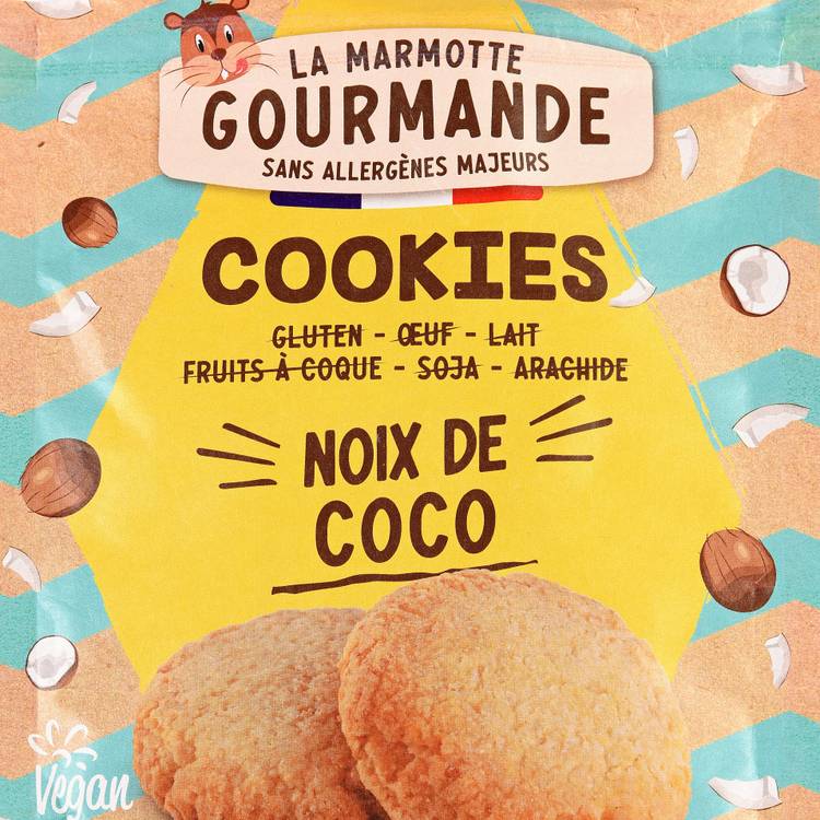 Les Cookies noix de coco sans gluten BIO "La Marmotte Gourmande"