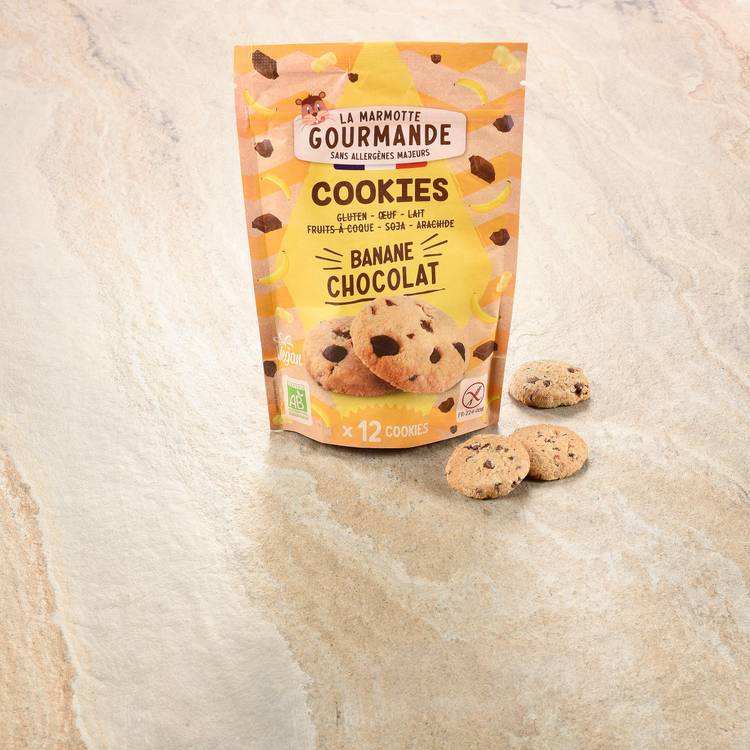 Les Cookies banane chocolat sans gluten BIO "La Marmotte Gourmande"