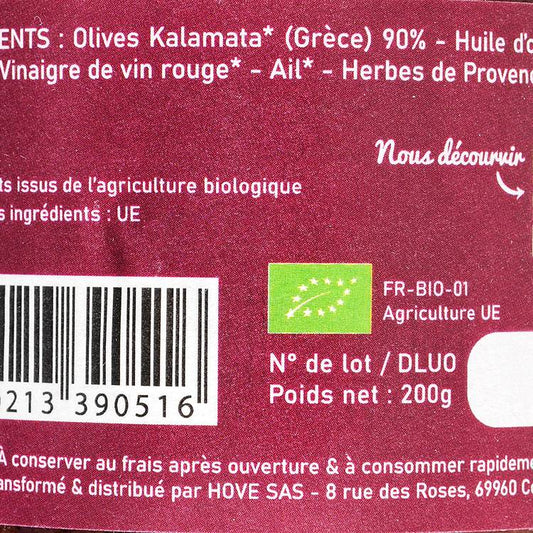 La Tapenade d'olives kalamata BIO