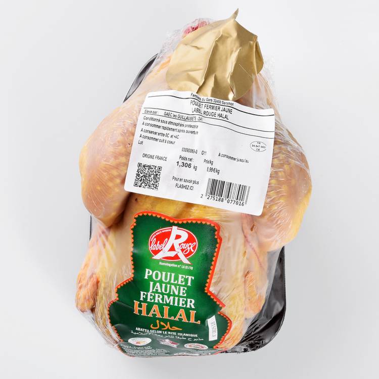 Le Poulet fermier jaune label rouge Halal