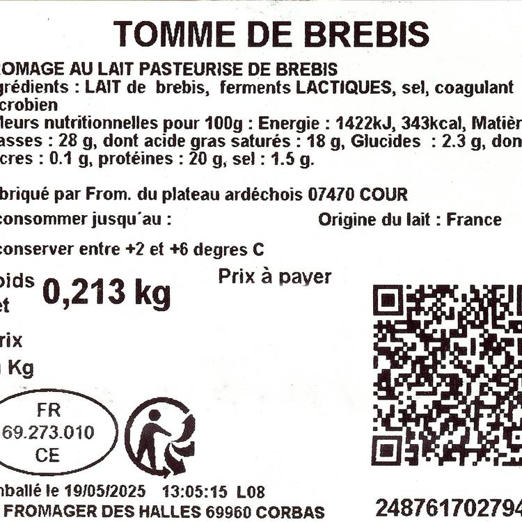 La Tomme de brebis des monts d'Ardèche