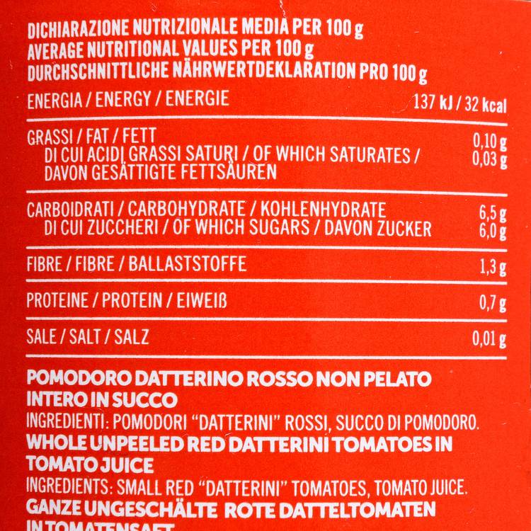 Les Tomates datterino rouges entières "Così Com'è"