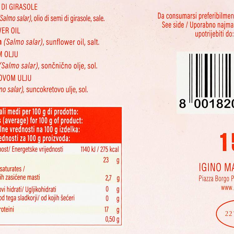 Les Filets de saumon à l'huile "Capri"