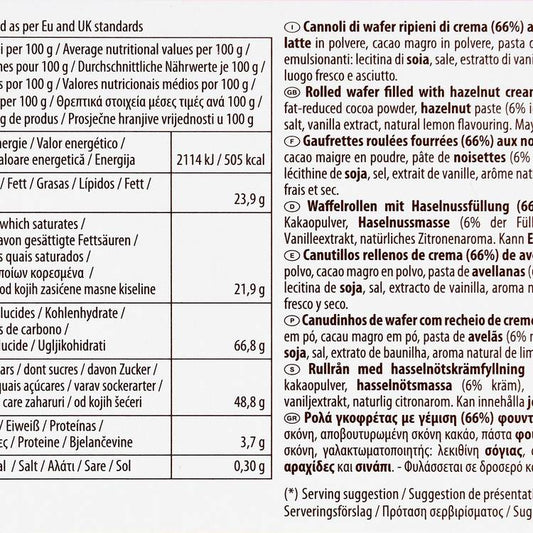 Les Rouleaux de gaufrette fourrés noisette