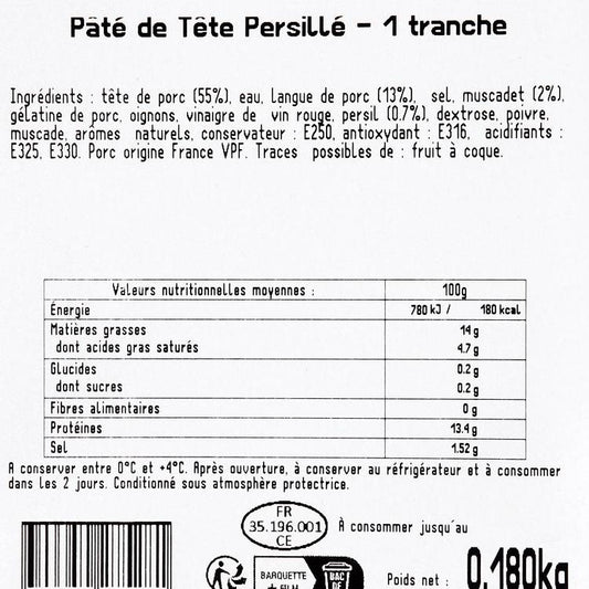 Le Fromage de tête persillé